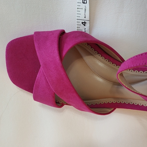 Kelly & Katie Liliena Platform Sandal Size 9.5 M Fuchsia Pink Strappy Dressy - Picture 14 of 16